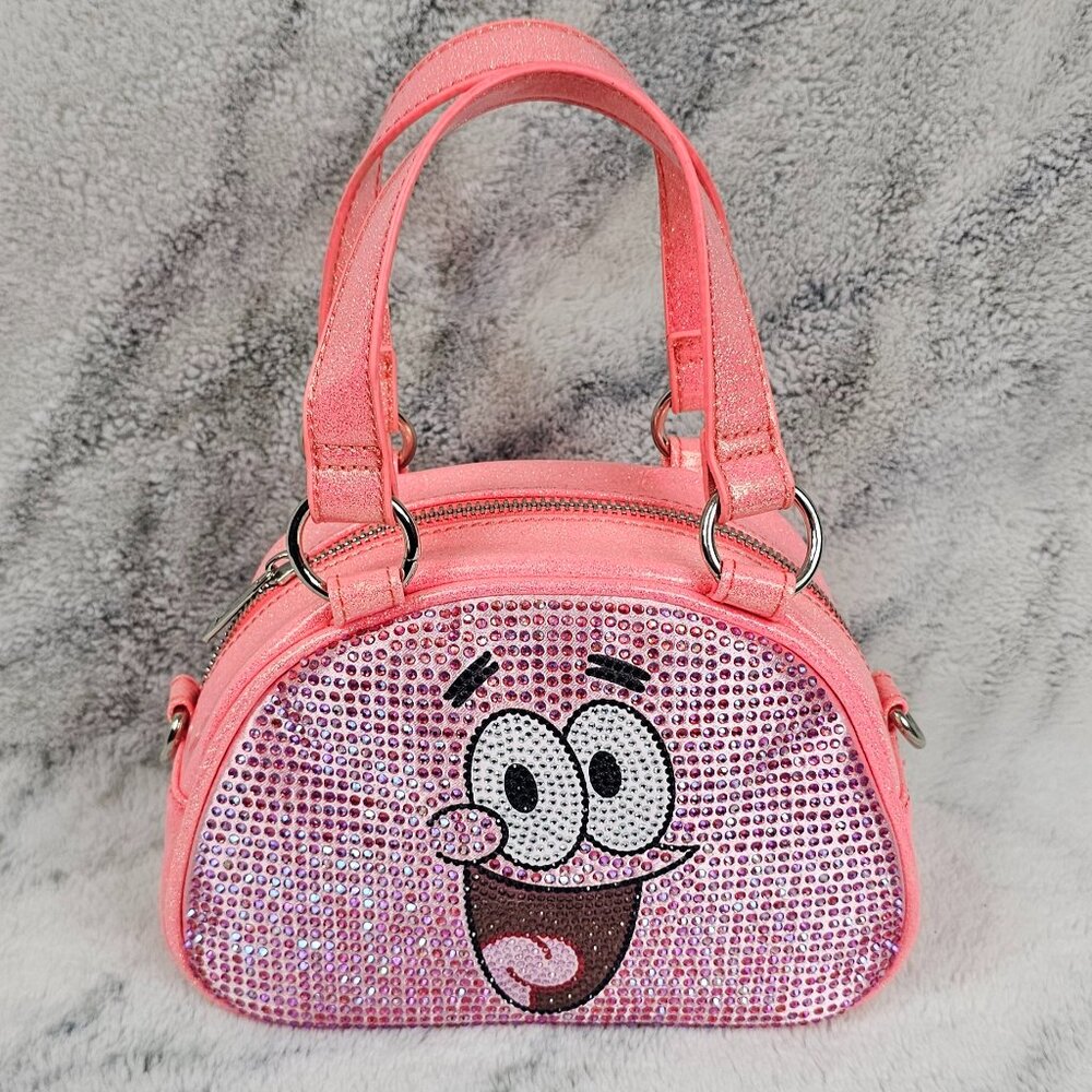 Dolls Kill x Spongebob Pink Patrick Bling Rhinestone Bowler Bag Crossbody NEW